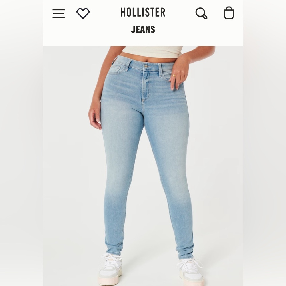 Hollister Curvy High Rise Super Skinny Jeans Light Wash Size 10S